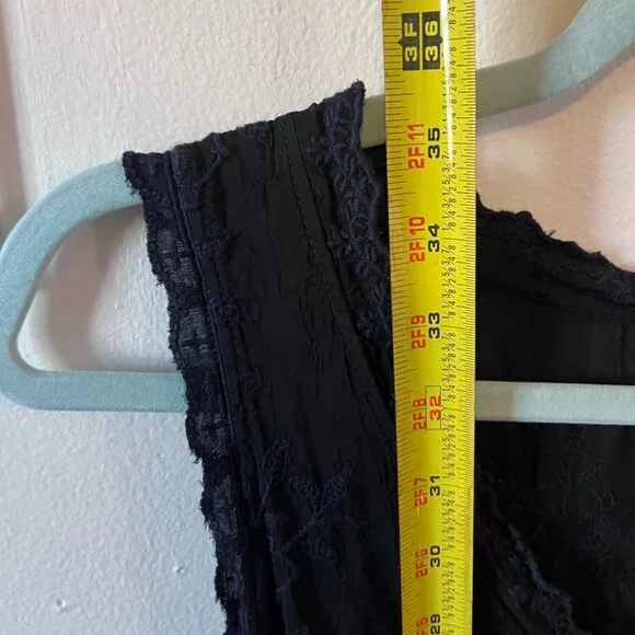 Johnny Was Black Embroidered Sleeveless Boho Dress Size M - Picture 6 of 7